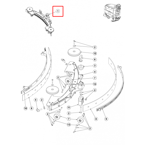 Nilfisk SC 401 43B Silici Lastik 700 Mm 28 Plastik Kit