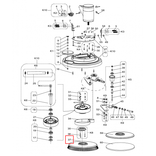 Nilfisk SC 430 53B Fırça Diski 530Mm 21 Prolene Mavi