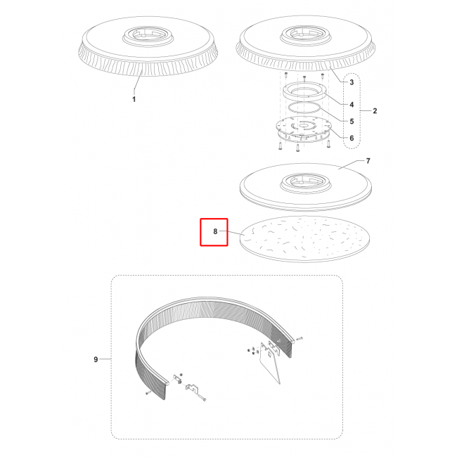 Nilfisk SC 450 53B Ped 20 508 Mm Eco Kırmızı 5Pcs