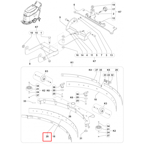 SC 450 53B Kayış Ön Ss F Silici Lastik 740Mm 29