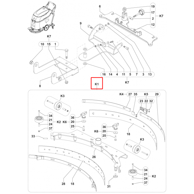 Nilfisk SC 450 53B Silici Lastik 740Mm 29 Alu Kit