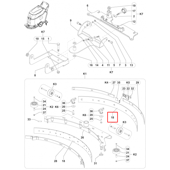 Nilfisk SC 450 53B Silici Lastik 740Mm 29 Pu Kit