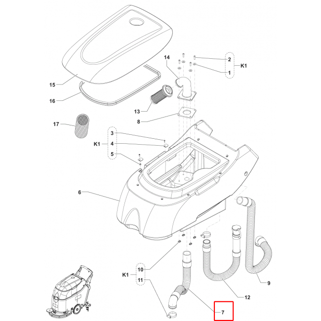 Nilfisk SC 450 53B Hortum Vakum Motoru