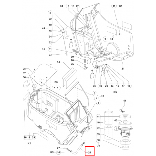 Nilfisk SC 450 53B Hortum Solüsyon Tankı