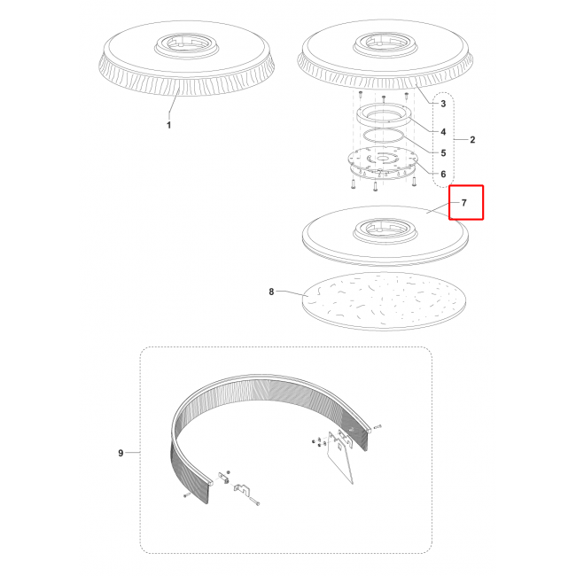 Nilfisk SC 450 53B Pad Tutucu Düz 20 508 Mm