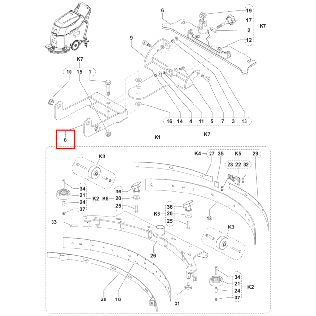 Nilfisk SC 450 53B Destek Ön F Silici Lastik Sıp