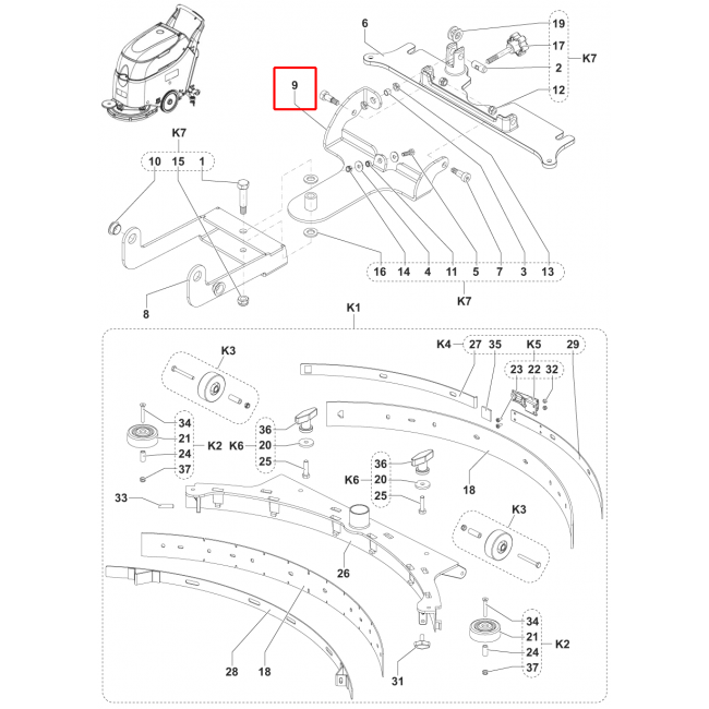 Nilfisk SC 450 53B Destek Arka F Silici Lastik Sıp