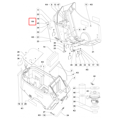 Nilfisk SC 450 53B Silici Lastik Kaldırma Kolu Kit