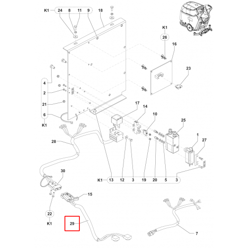 Nilfisk SC 450 53B Akü Kablo Seti