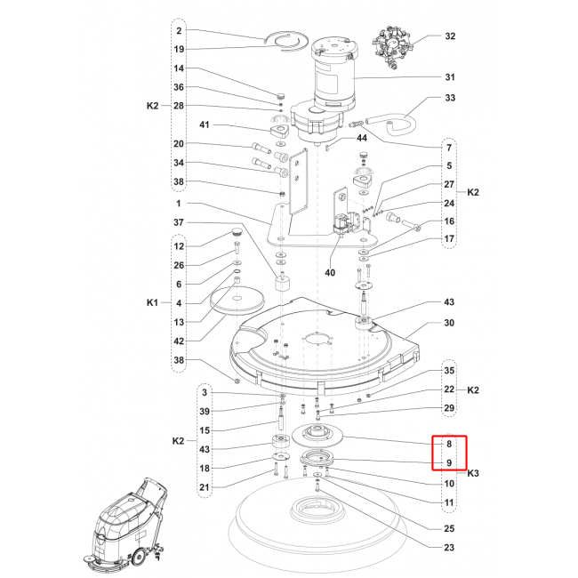 SC 450 53B Hub Metal F Fırça