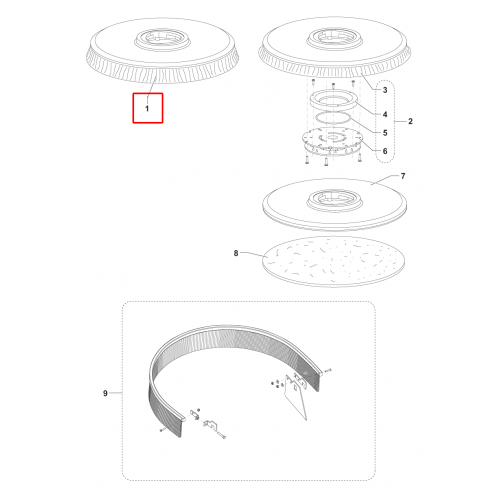Nilfisk SC 450 53B Fırça Diski 530Mm 21 Gri 180 Gri