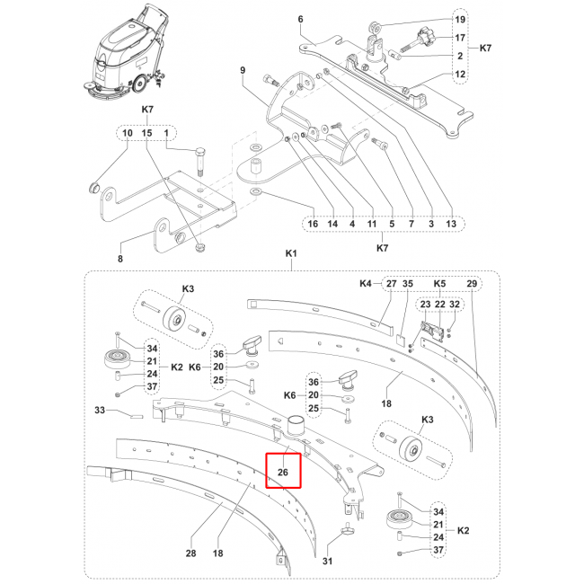 Nilfisk SC 450 53E Silici Lastik 740Mm 29 Alu