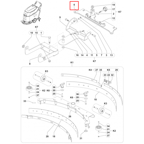 Nilfisk SC 450 53E Silici Lastik Destek Alu
