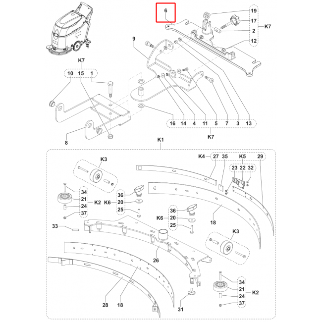 Nilfisk SC 450 53E Silici Lastik Destek Alu