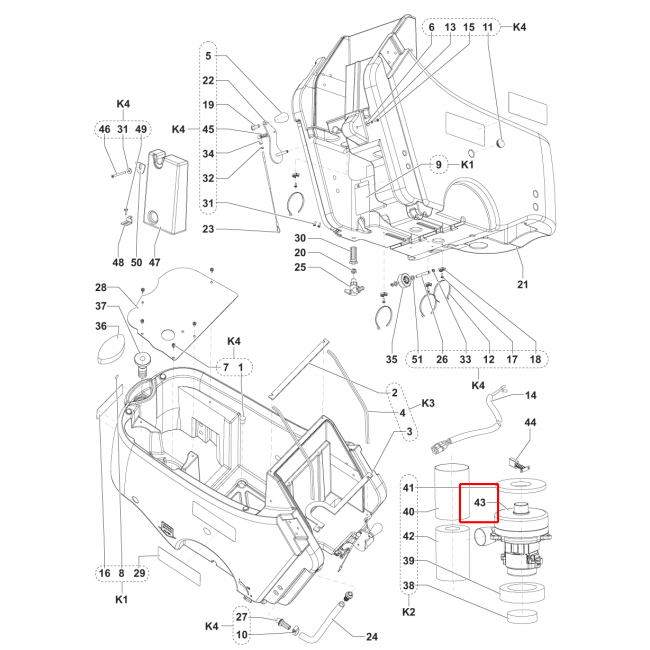 Nilfisk SC 450 53E Vakum Motoru Kiti Kablo Versiyonu