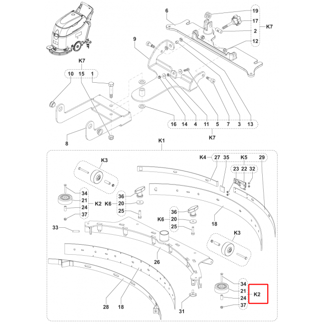 Nilfisk SC 450 53E Rulo Tampon Silici Lastik Kit