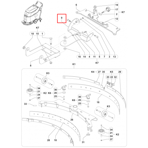 Nilfisk SC 450 53E Silici Lastik Destek Arka F Sıp