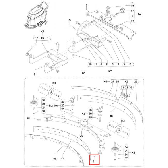 SC 450 53E Düğme M8X30 Thd Çalışma Ss Sıp