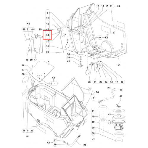 Nilfisk SC 450 53E Redüktörlü Motor 1100W 230V Kit