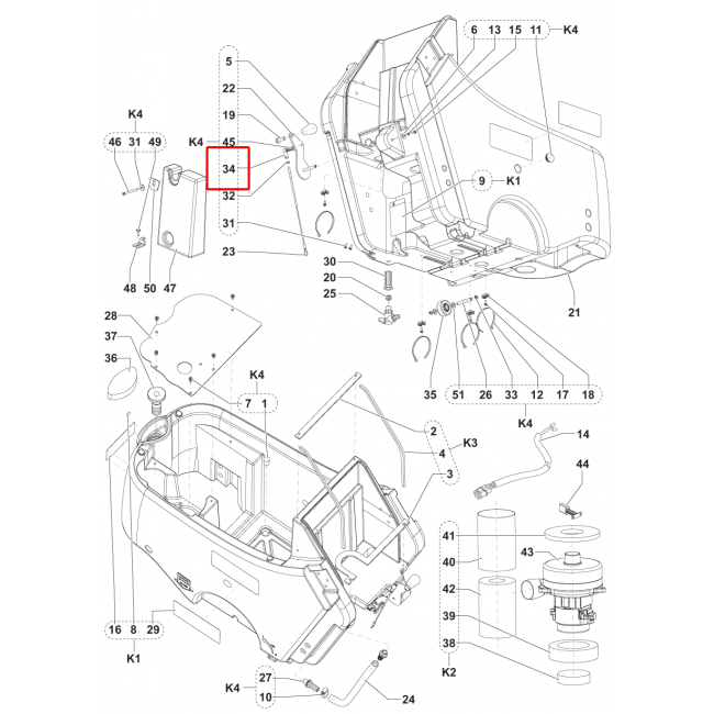 Nilfisk SC 450 53E Redüktörlü Motor 1100W 230V Kit