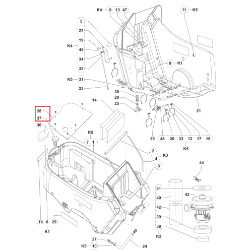 Nilfisk SC 450 53E Vakum Motor Plaka Metal Siyah Sıp