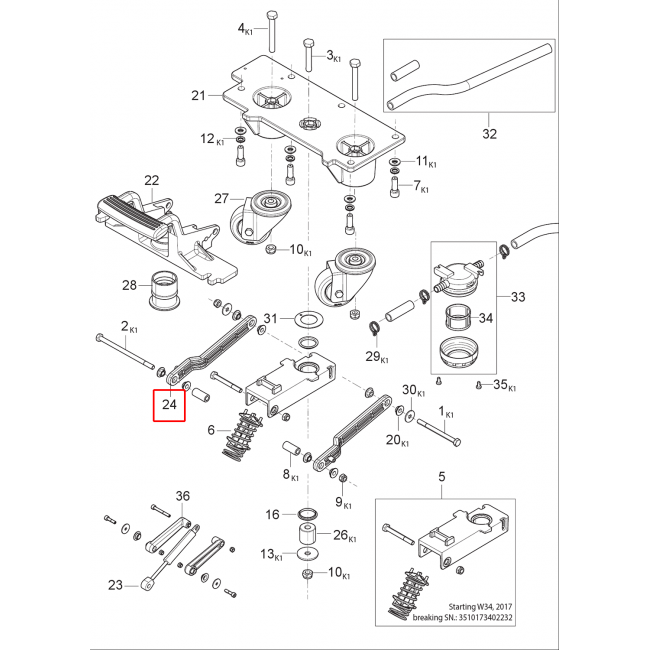 Nilfisk SC 500 53B Silici Lastik Kaldırma Kolu 2 Adet Set