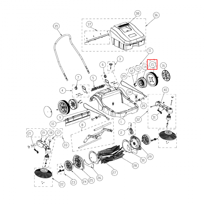 SW 250 Sürücü Tekerlek - Siyah