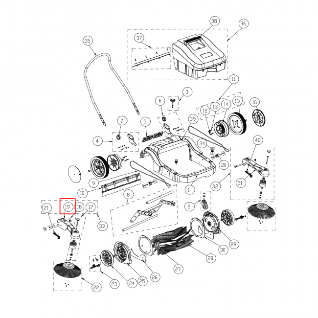 SW 250 Sağ Yan Süpürge Arm