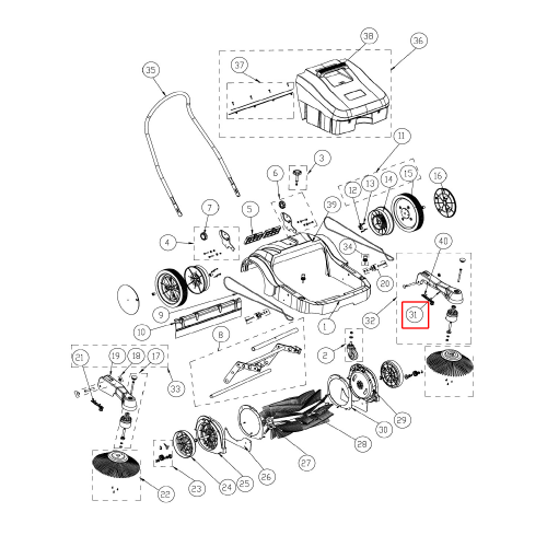 SW 250 Sol Yan Süpürge Arm