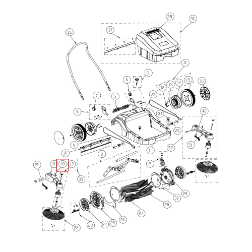 SW 250 Yan Süpürge Aks Kıt