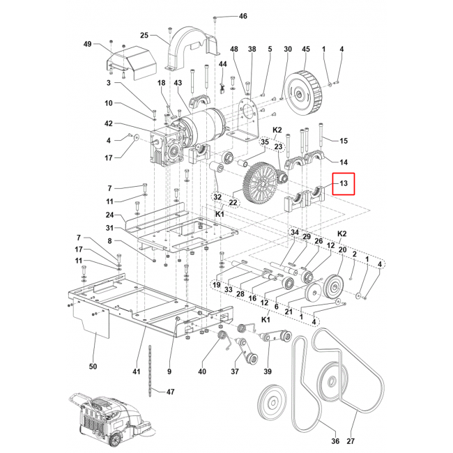 SW 900 Rulman Alt Destek Plastik
