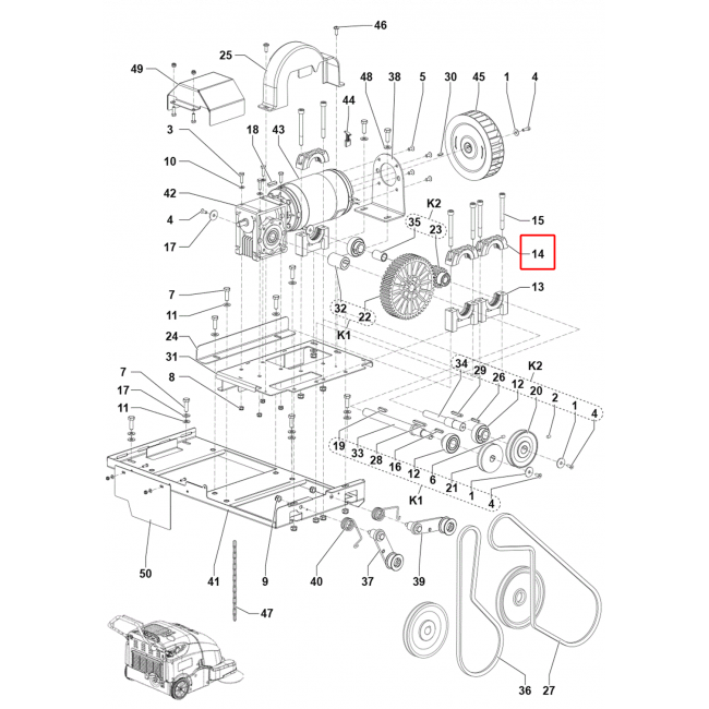 SW 900 Rulman Üst Destek Plastik