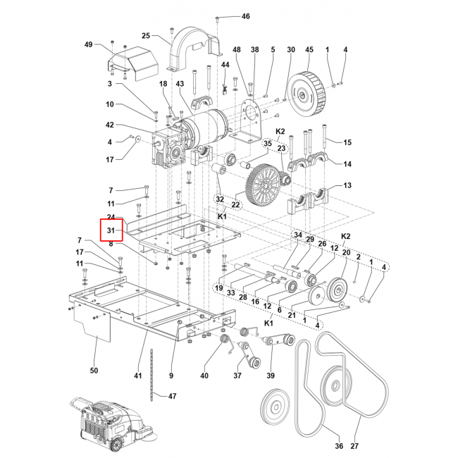 SW 900 Destek Galv. Dişli Kutusu