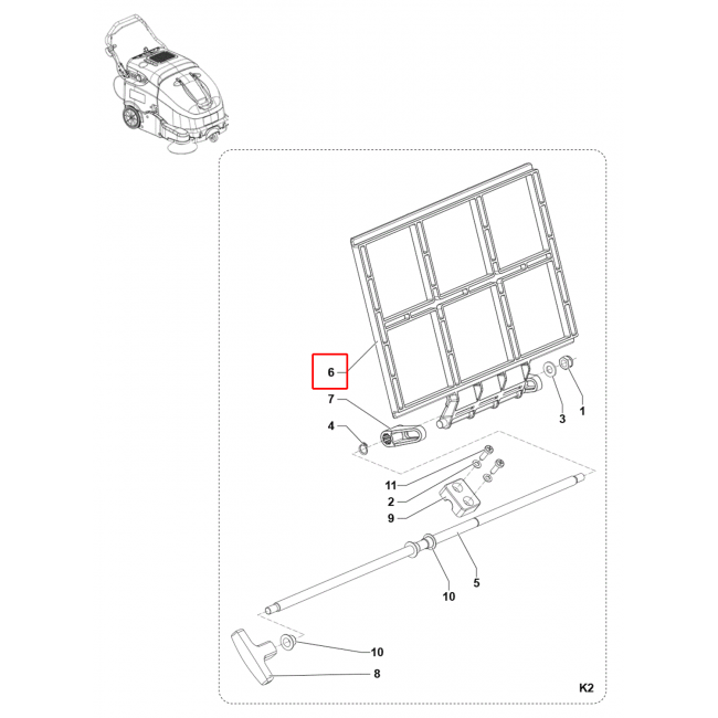 Nilfisk SW 900 Filtre Çırpıcı Tarağı Platik