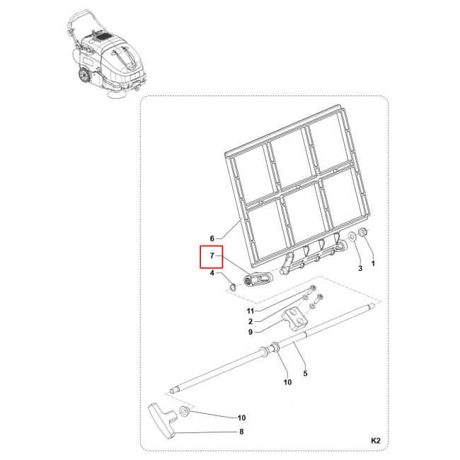 Nilfisk SW 900 Dragger Filtre Çırpıcı Plastik