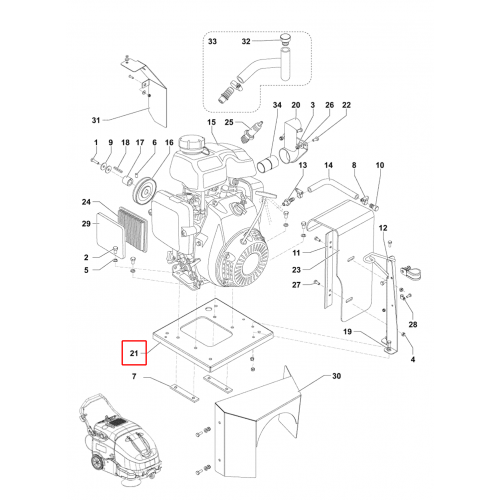 SW 900 Motor Desteği Plaka Galv.