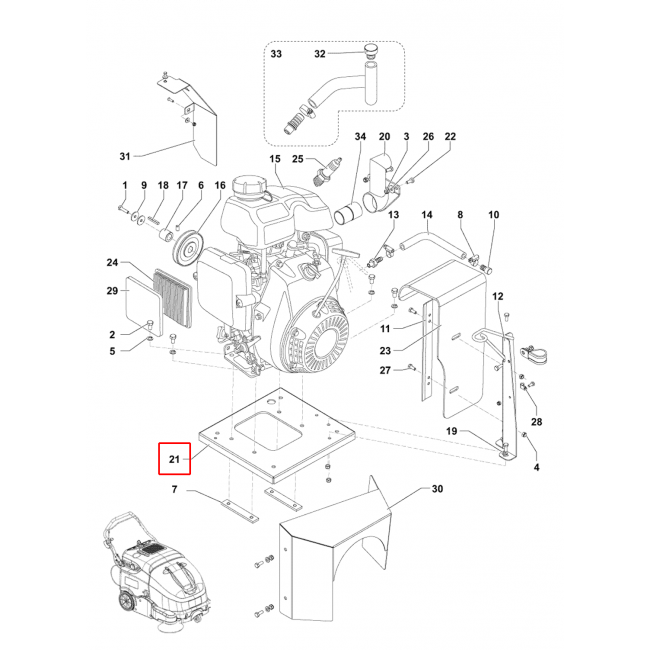 SW 900 Motor Desteği Plaka Galv.