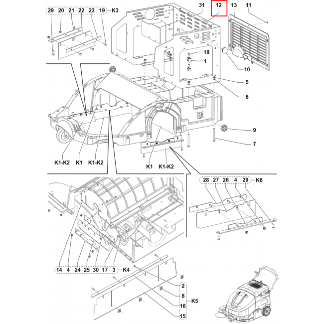 SW 900 Panel Met. Siyah F Şasi Sıp