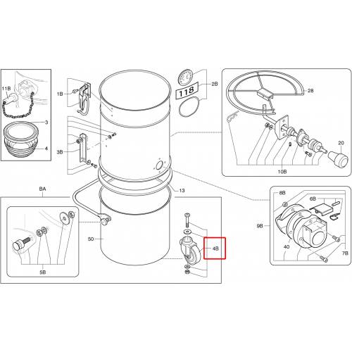 Nilfisk 118 Konteyner Fe İçin Kit Tekerleri