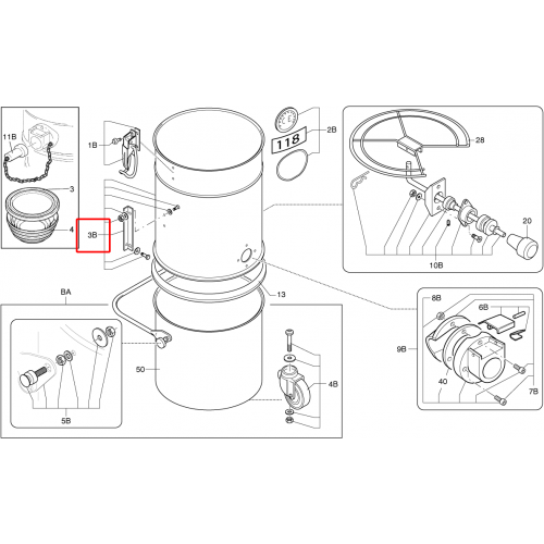 Nilfisk 118 Filtre Bölmesi Kit D360 Fe