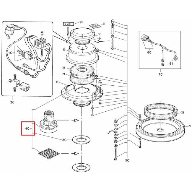 Nilfisk 118 Motor Kiti V230