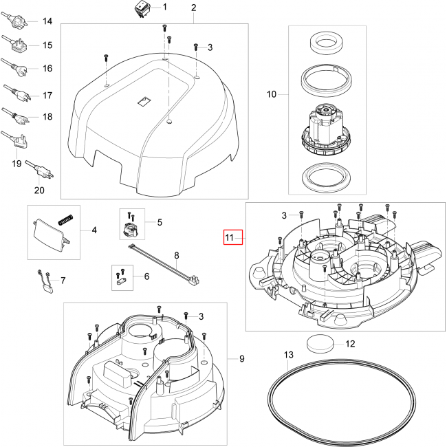 Nilfisk VL500-75 Motor Vl500 Taban Plaka 75-55L 1 