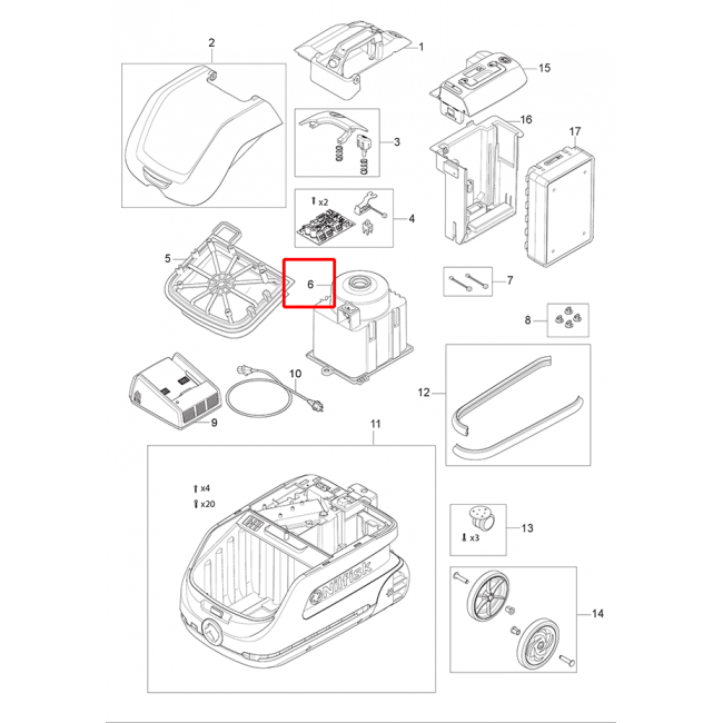 Nilfisk VP 600 Battery Motor Modülü