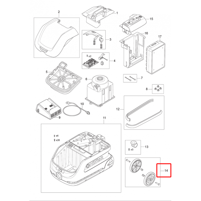 VP 600 Battery İçin Tekerlek Kiti