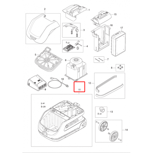 VP 600 Battery Plastik Kit