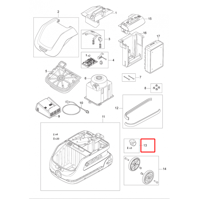 VP 600 Battery Ön Tekerlek Kiti