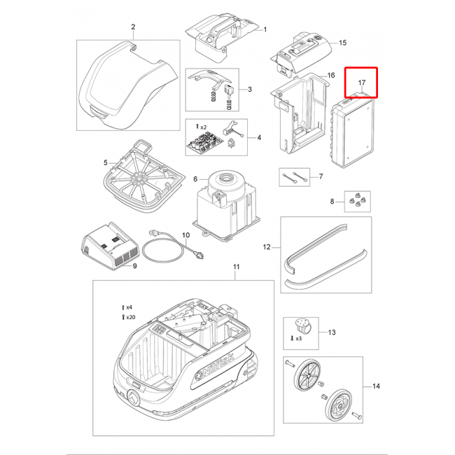 VP 600 Battery Akü 36V 10S4P