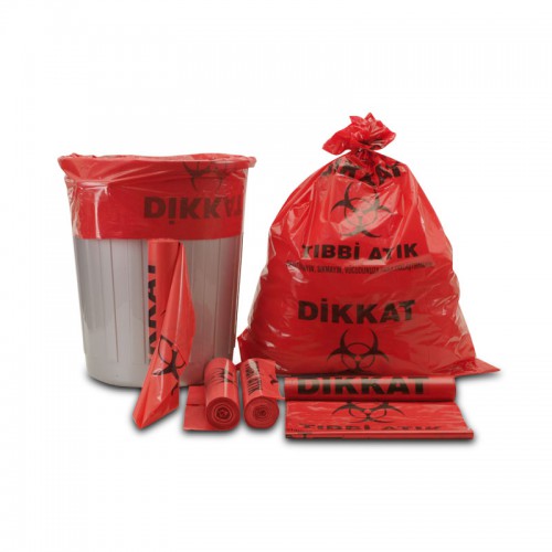Tıbbi Atık Torbası Kırmızı Jumbo 80x110 cm 10lu