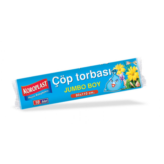 Koroplast Premium Çöp Torbası 80x110cm Jumbo 10lu Koroplast Premium Çöp Torbası 80x110cm Jumbo 10lu