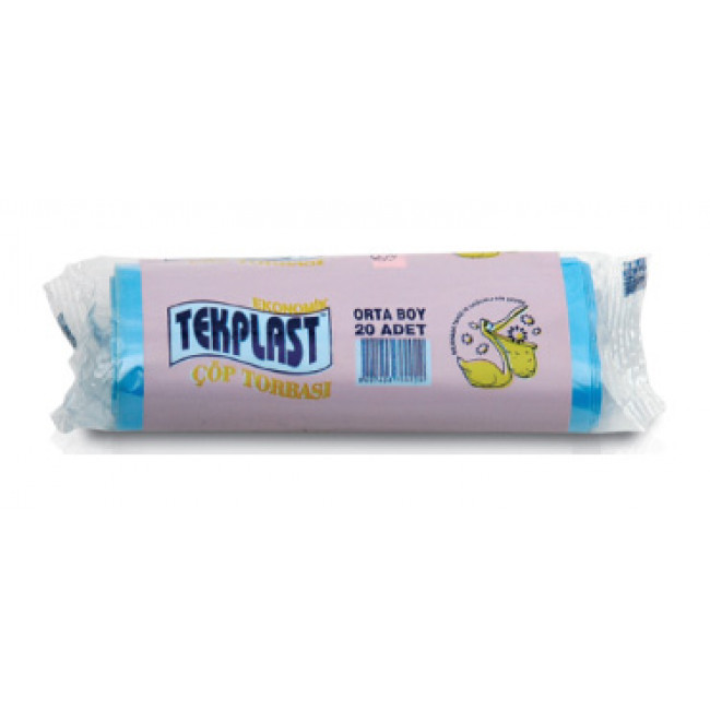 Tekplast Çöp Torbası 55x60cm Orta 20li Tekplast Çöp Torbası 55x60cm Orta 20li